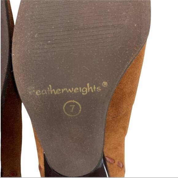 Andre Assous Featherweight Brown Suede Square Toed Shoes Size 7 - Picture 9 of 9